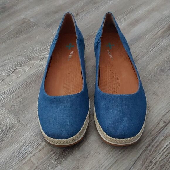 BareTraps Posture Plus blue denim flats Sz 9.5 - Picture 2 of 8